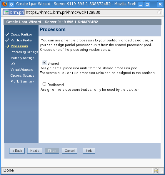 Shared Processor parameters