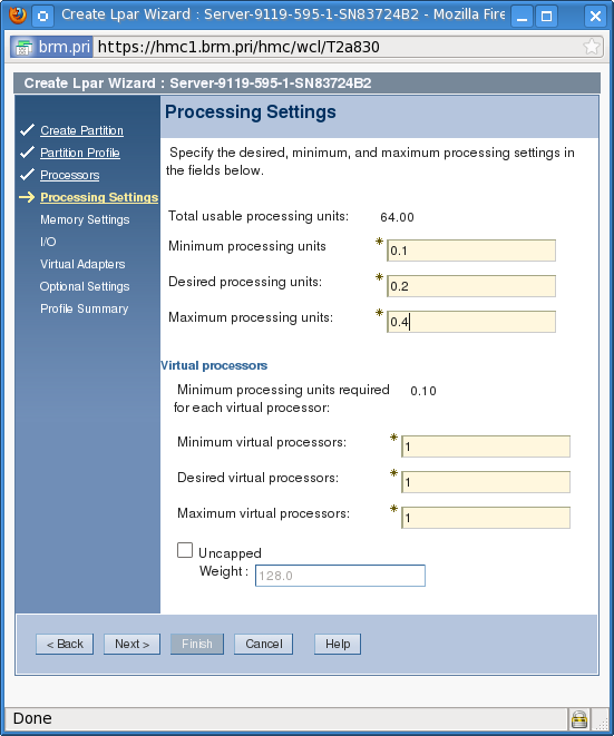 Vales for Shared Processors