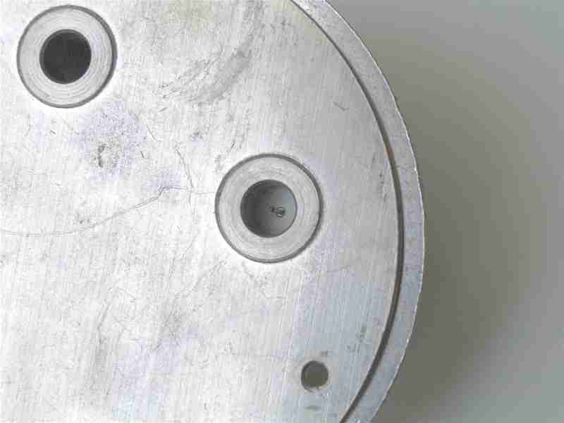 Inside view of mounting plate showing 'F' type push in plugs