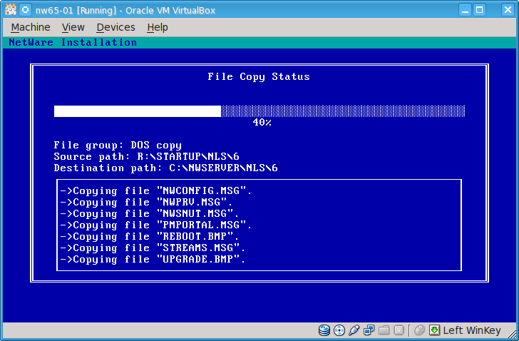 Curses - text install in progress