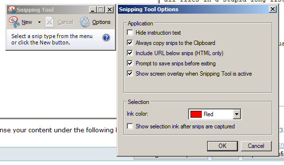 W7 Snipping Tool, no timer